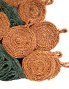 Woven Seaside Jute Collection Area Rug - Coastalhaven (Orange Green Yellow) Round Orange Green Yellow  lifestyle 27