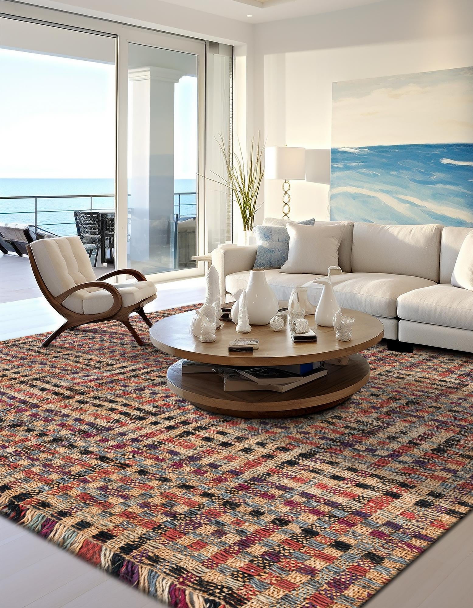 Savannah Jute Collection Area Rug - Malibu