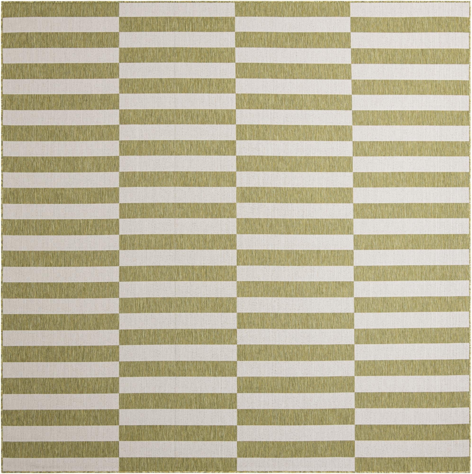 Seaside Stripes Collection Area Rug - Cabana (Green)