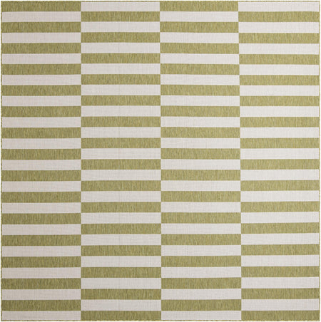 Seaside Stripes Collection Area Rug - Cabana (Green)