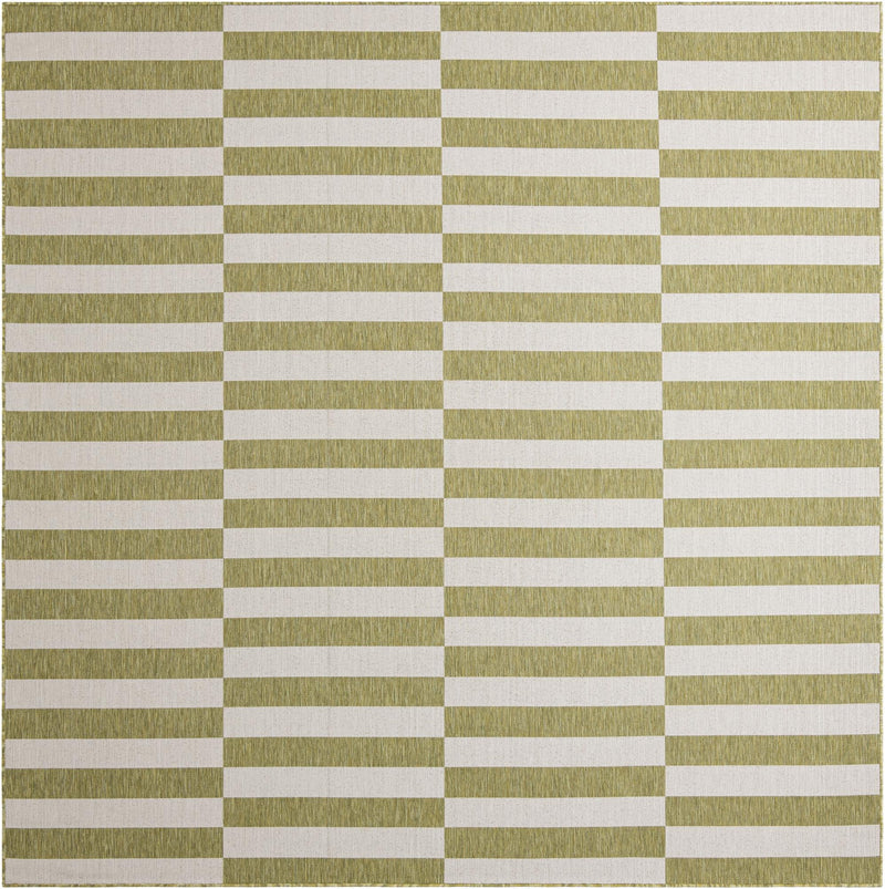 Patio Stripe Harmony Collection Area Rug - Cabana (Green) Square Green Main