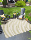 Patio Stripe Harmony Collection Area Rug - Cabana (Green) Square Green  lifestyle 7