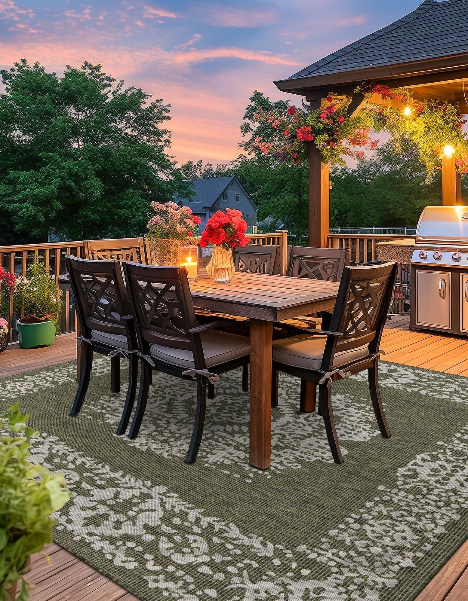 Patio Heritage Collection Area Rug - Savannah (Green)