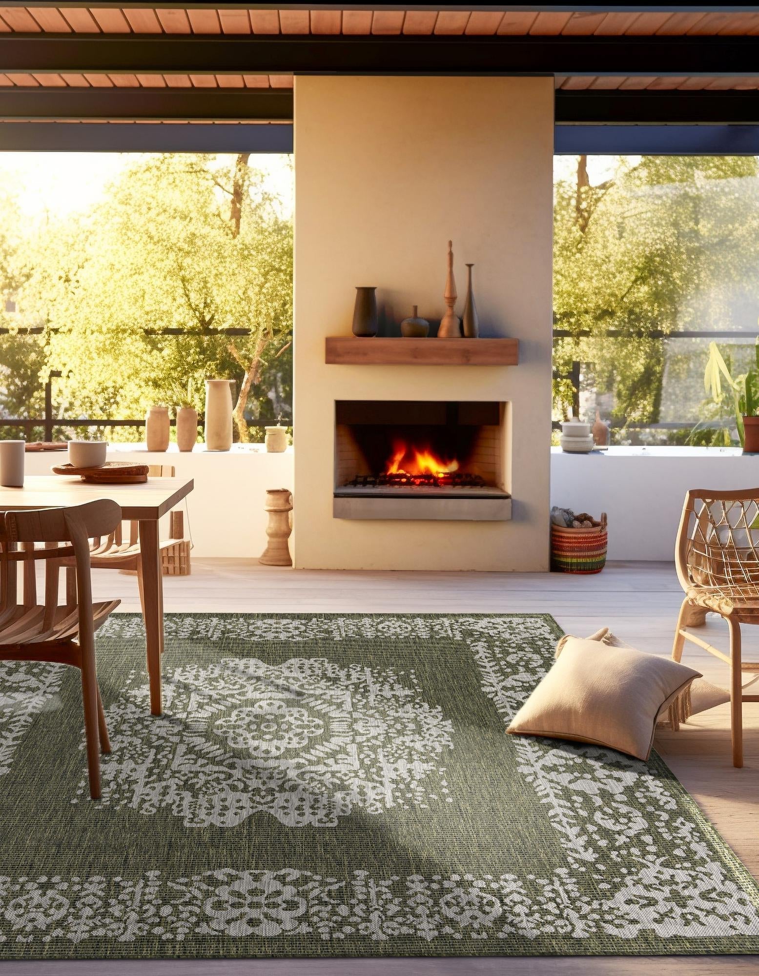 Patio Heritage Collection Area Rug - Savannah (Green)