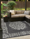 Patio Heritage Collection Area Rug - Savannah (Charcoal Gray) Square Charcoal Gray  lifestyle 18