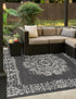 Patio Heritage Collection Area Rug - Savannah (Charcoal Gray)