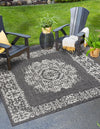 Patio Heritage Collection Area Rug - Savannah (Charcoal Gray) Square Charcoal Gray  lifestyle 24