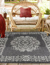 Patio Heritage Collection Area Rug - Savannah (Charcoal Gray) Square Charcoal Gray  lifestyle 25