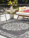 Patio Heritage Collection Area Rug - Savannah (Charcoal Gray) Square Charcoal Gray  lifestyle 29