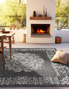 Patio Heritage Collection Area Rug - Savannah (Charcoal Gray) Square Charcoal Gray  lifestyle 32