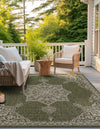 Patio Heritage Collection Area Rug -  Charleston (Green) Square Green  lifestyle 17