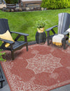 Patio Heritage Collection Area Rug -  Charleston (Rust Red) Square Rust Red  lifestyle 17