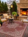 Patio Heritage Collection Area Rug -  Charleston (Rust Red) Square Rust Red  lifestyle 19