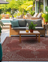 Patio Heritage Collection Area Rug -  Charleston (Rust Red) Square Rust Red  lifestyle 26