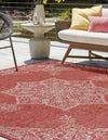 Patio Heritage Collection Area Rug -  Charleston (Rust Red) Square Rust Red  lifestyle 28