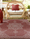 Patio Heritage Collection Area Rug -  Charleston (Rust Red) Square Rust Red  lifestyle 29