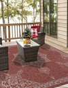 Patio Heritage Collection Area Rug -  Charleston (Rust Red) Square Rust Red  lifestyle 30