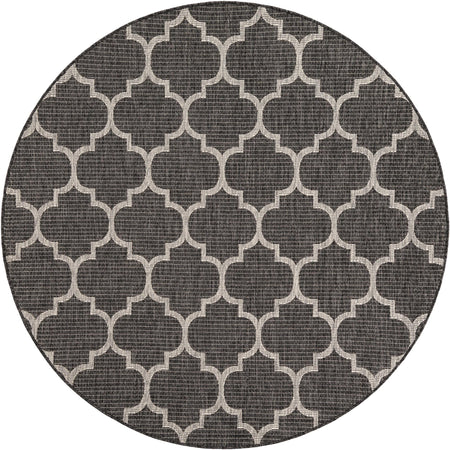 Seaside Lattice Collection Area Rug - Arbor (Black)