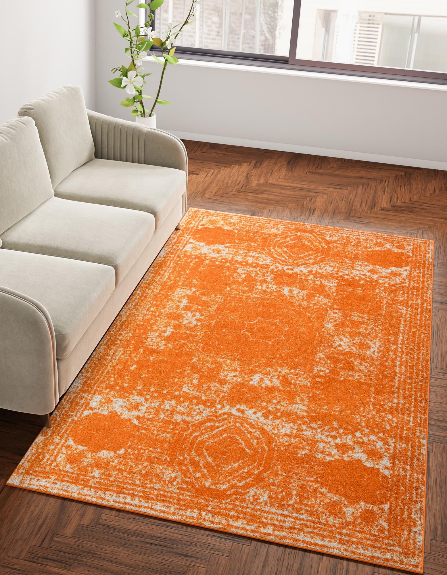 Dover Terrace Collection Area Rug -  Lagoon (Orange)