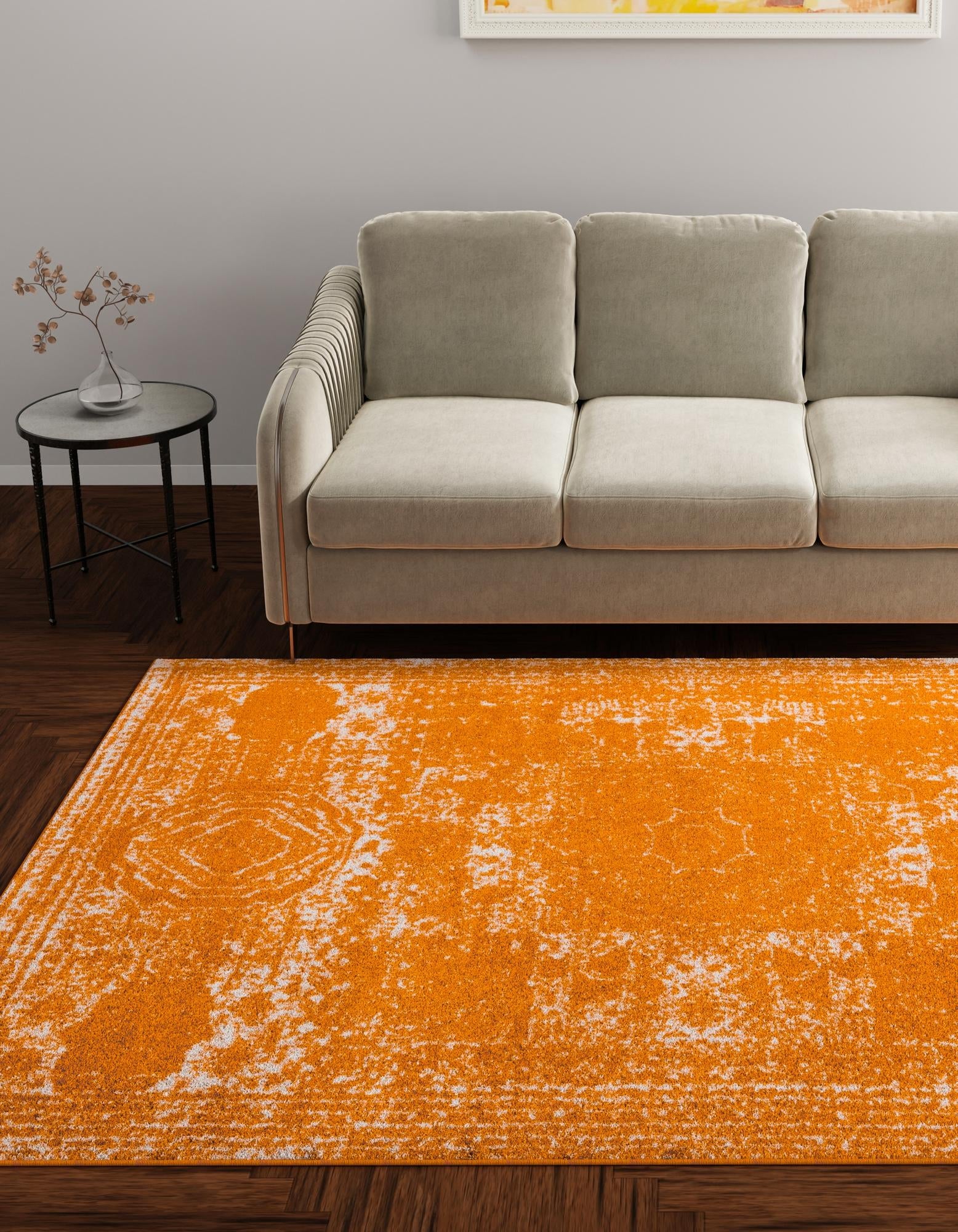 Dover Terrace Collection Area Rug -  Lagoon (Orange)