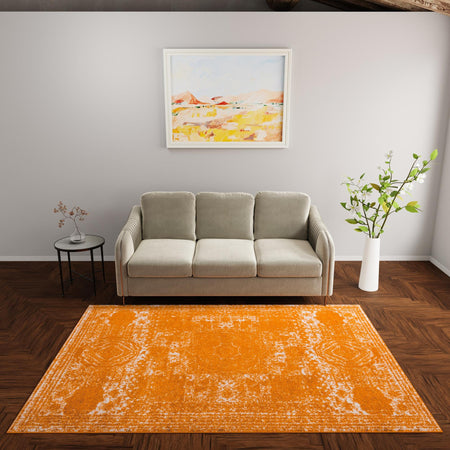 Dover Terrace Collection Area Rug -  Lagoon (Orange)