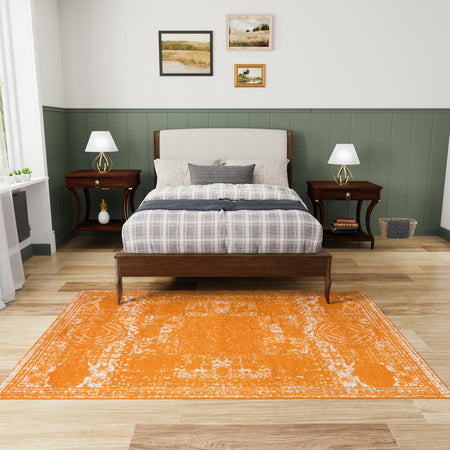 Dover Terrace Collection Area Rug -  Lagoon (Orange)