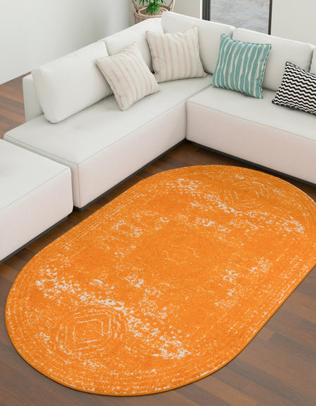 Dover Terrace Collection Area Rug -  Lagoon (Orange)