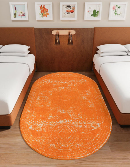 Dover Terrace Collection Area Rug -  Lagoon (Orange)