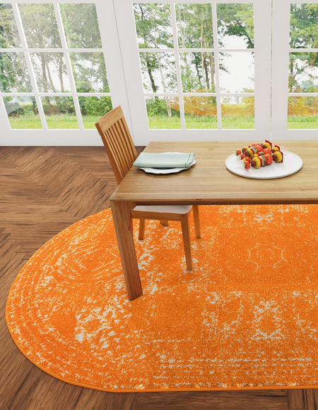 Dover Terrace Collection Area Rug -  Lagoon (Orange)