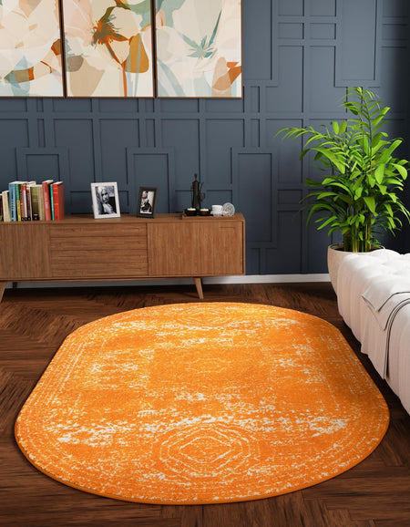 Dover Terrace Collection Area Rug -  Lagoon (Orange)