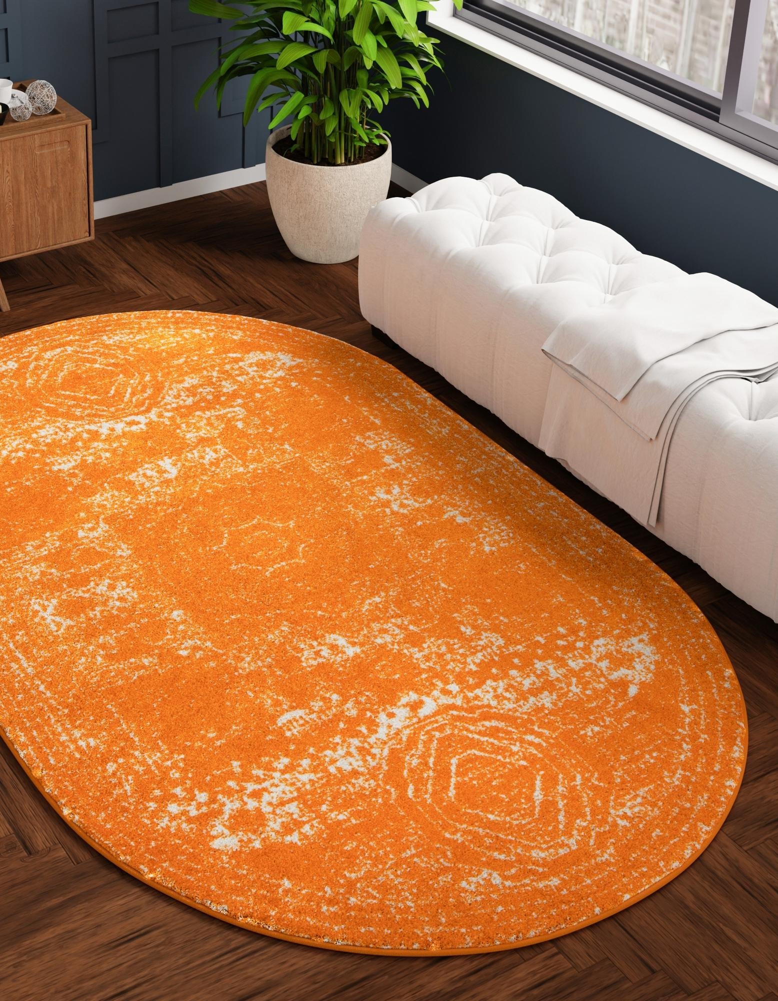 Dover Terrace Collection Area Rug -  Lagoon (Orange)