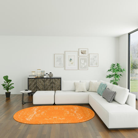 Dover Terrace Collection Area Rug -  Lagoon (Orange)