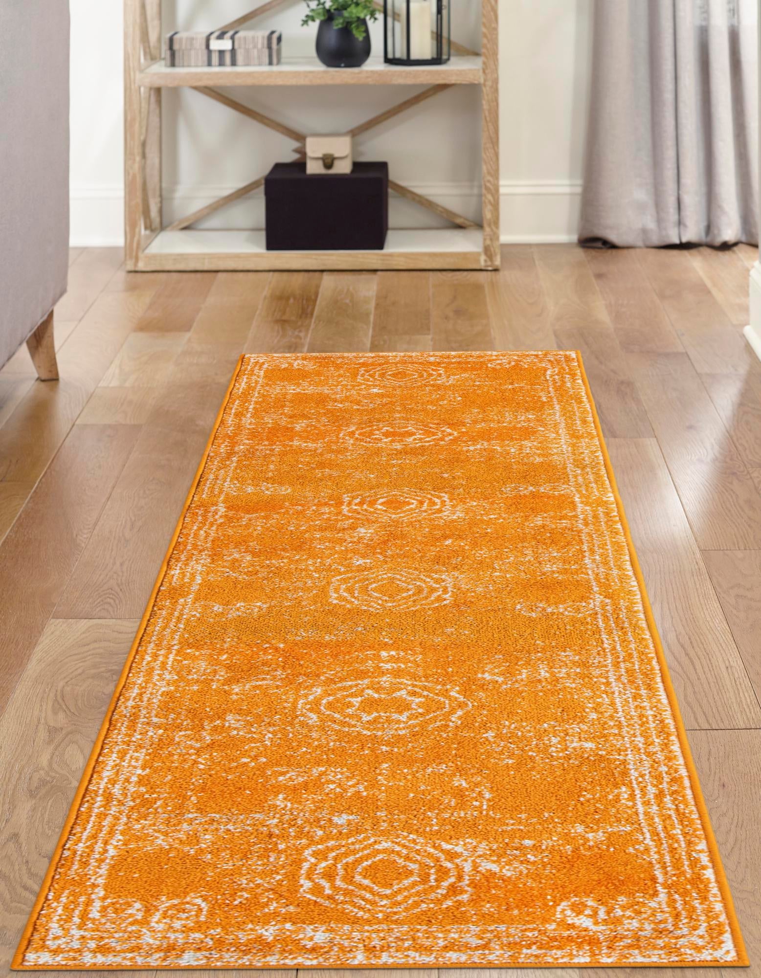 Dover Terrace Collection Area Rug -  Lagoon (Orange)