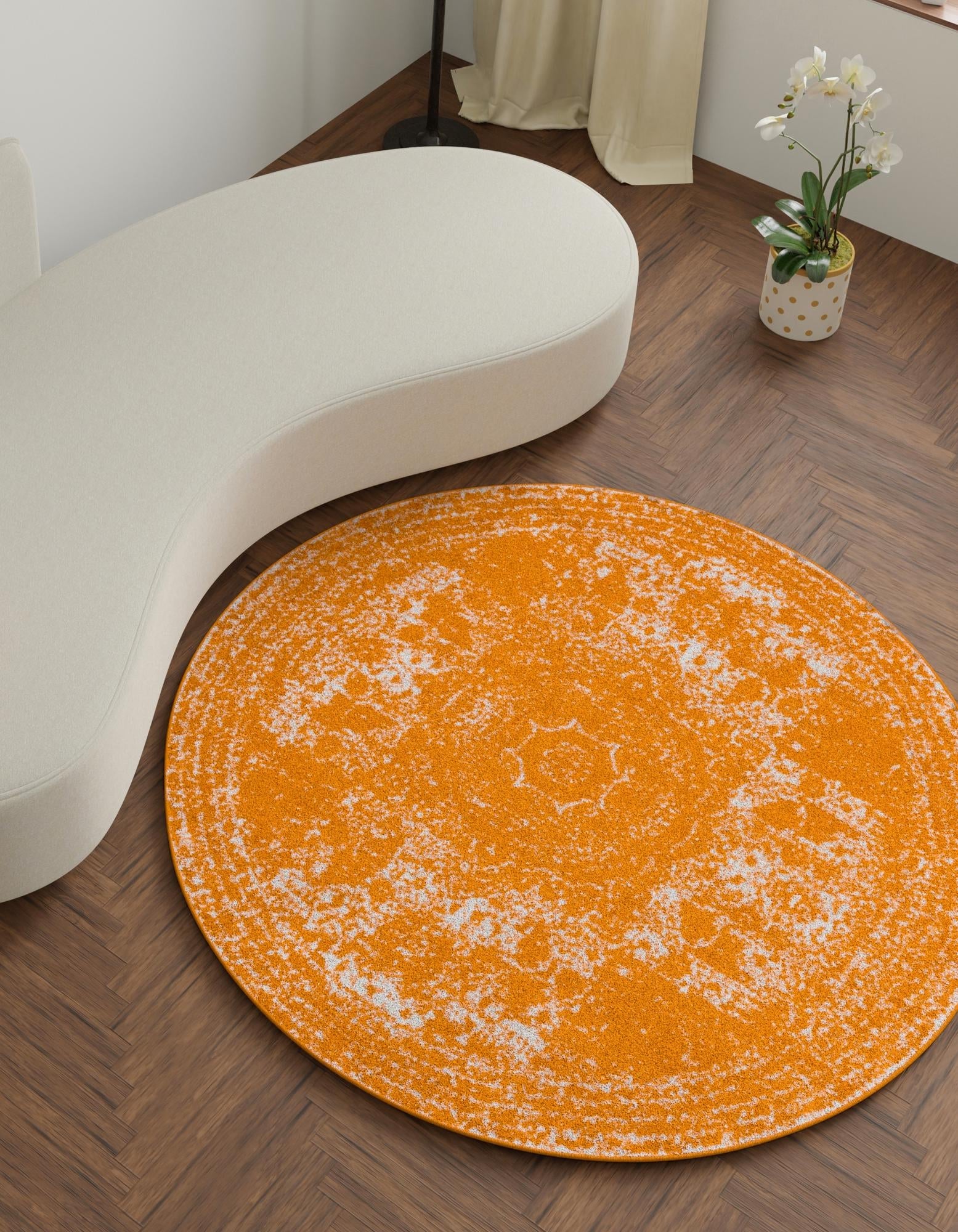 Dover Terrace Collection Area Rug -  Lagoon (Orange)