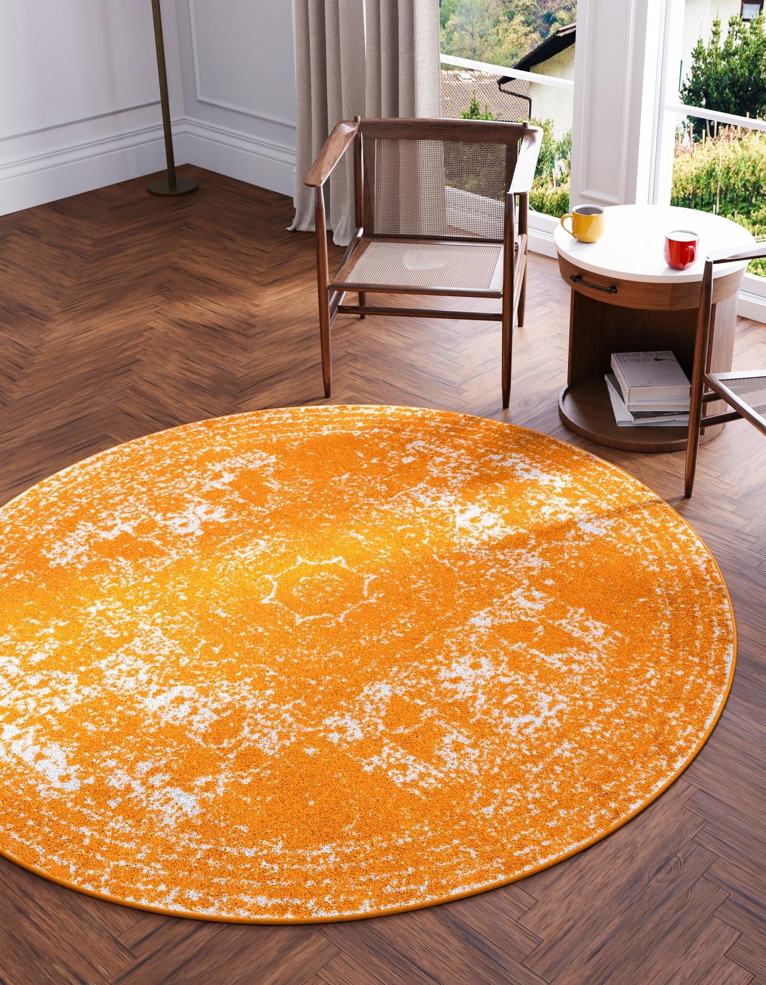 Dover Terrace Collection Area Rug -  Lagoon (Orange)