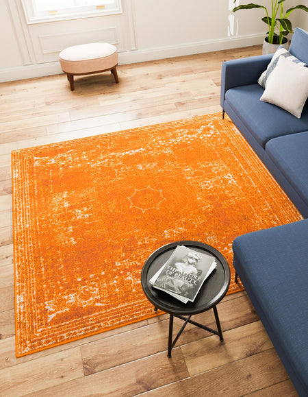 Dover Terrace Collection Area Rug -  Lagoon (Orange)