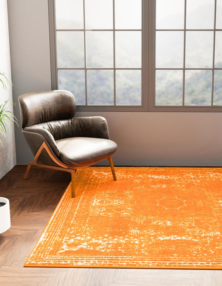 Dover Terrace Collection Area Rug -  Lagoon (Orange)