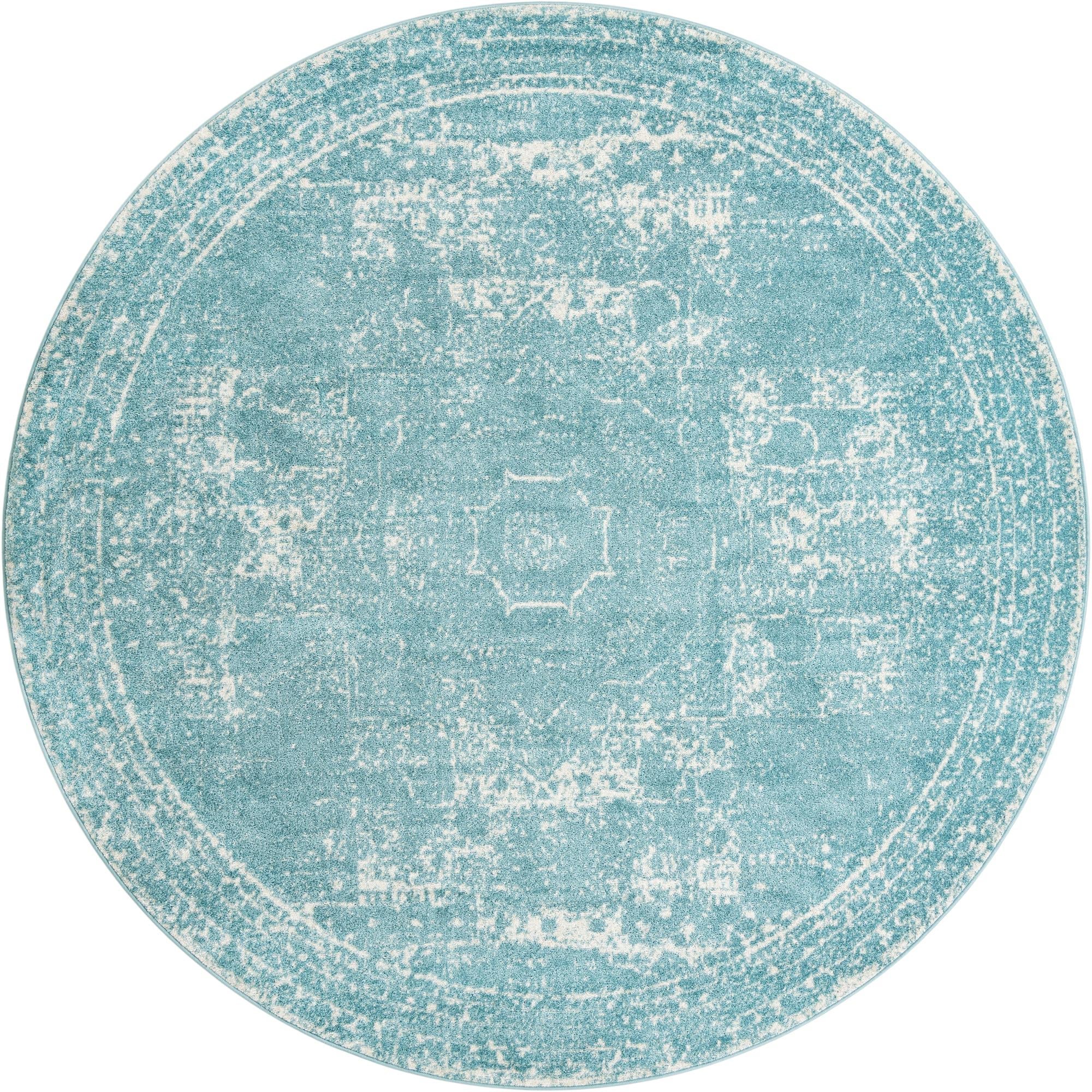 Dover Terrace Collection Area Rug -  Lagoon (Aqua)