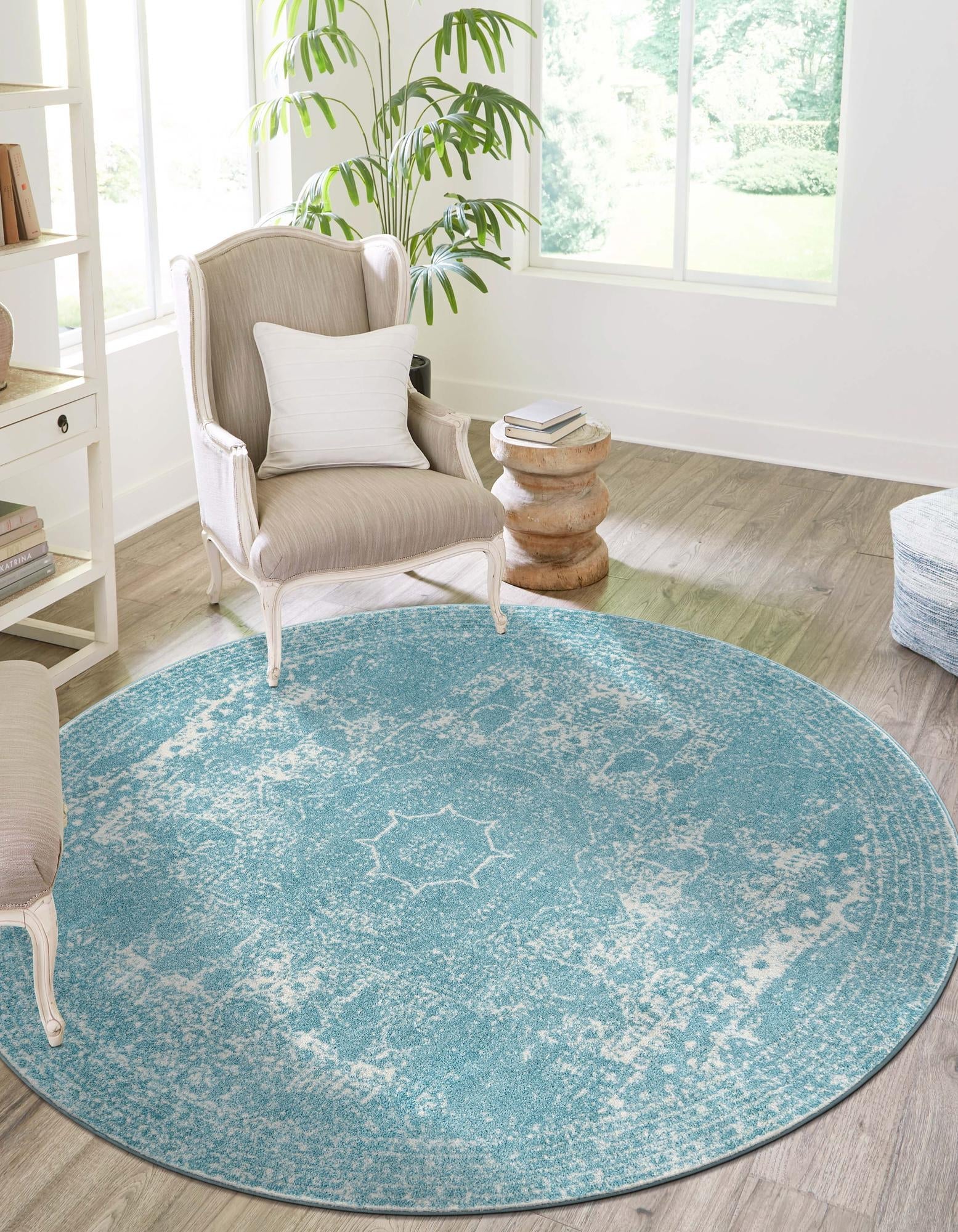 Dover Terrace Collection Area Rug -  Lagoon (Aqua)