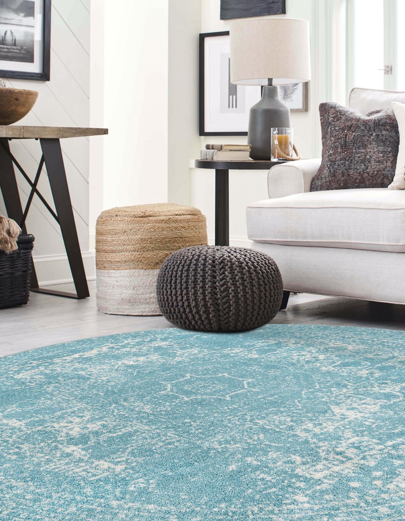 Dover Terrace Collection Area Rug -  Lagoon (Aqua)