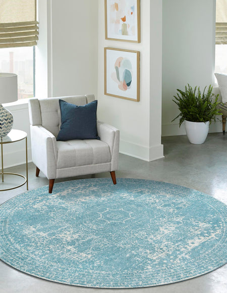 Dover Terrace Collection Area Rug -  Lagoon (Aqua)