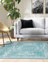 Dover Terrace Collection Area Rug -  Lagoon (Aqua)