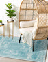 Dover Terrace Collection Area Rug -  Lagoon (Aqua)