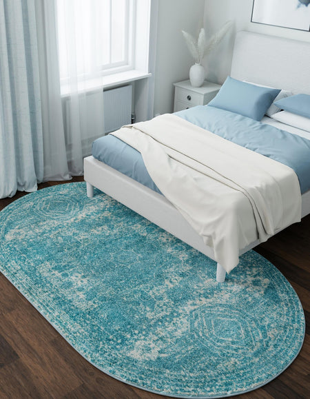 Dover Terrace Collection Area Rug -  Lagoon (Aqua)