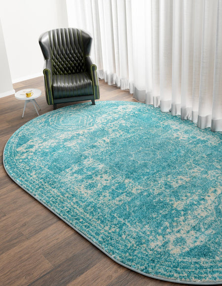 Dover Terrace Collection Area Rug -  Lagoon (Aqua)