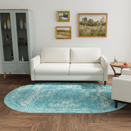 Dover Terrace Collection Area Rug -  Lagoon (Aqua)