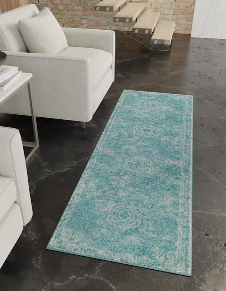 Dover Terrace Collection Area Rug -  Lagoon (Aqua)