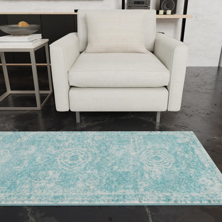 Dover Terrace Collection Area Rug -  Lagoon (Aqua)