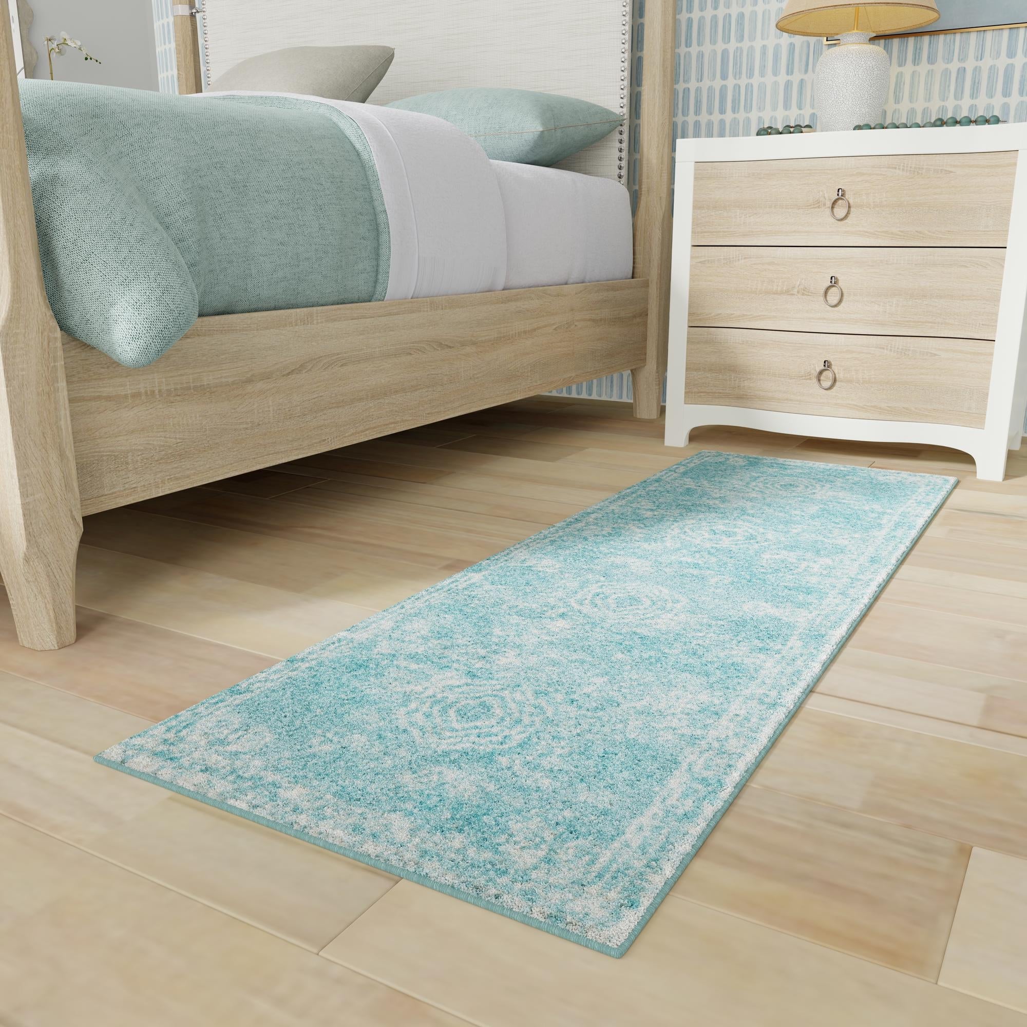 Dover Terrace Collection Area Rug -  Lagoon (Aqua)