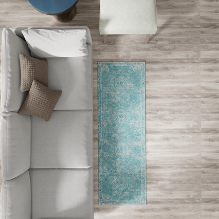 Dover Terrace Collection Area Rug -  Lagoon (Aqua)